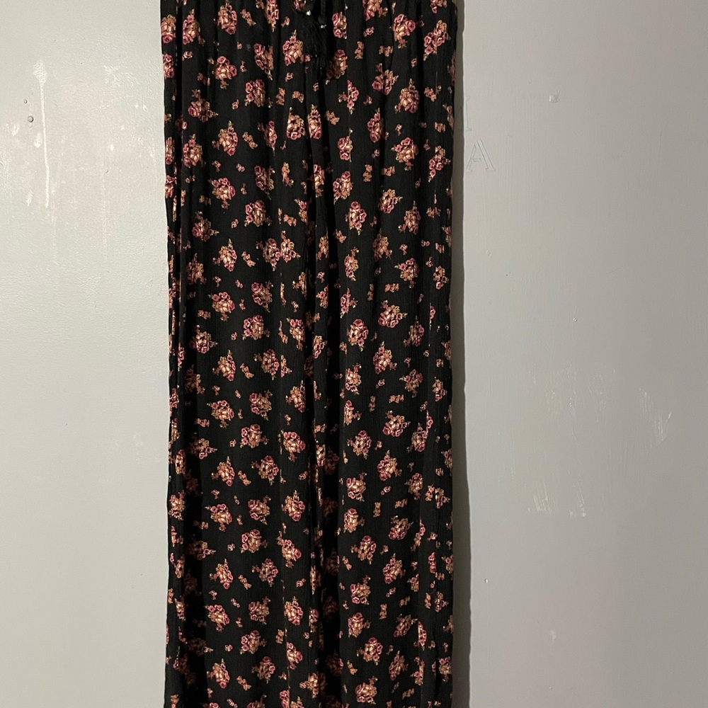 Hippie Laundry Black Skirt with Pink Floral Design